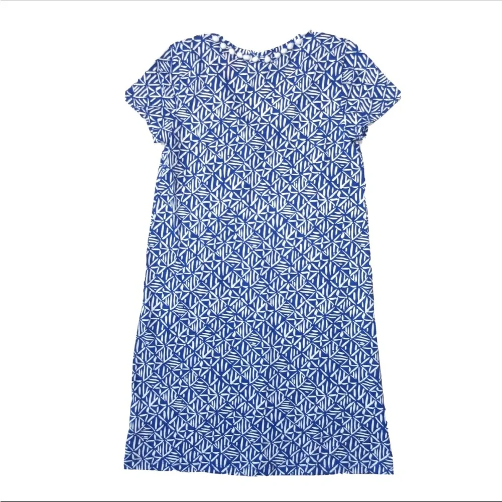 LILLY PULITZER ETTA CORSICA BLUE EASY PEASY White Pima Cotton POM POM DRESS M - Picture 3 of 10